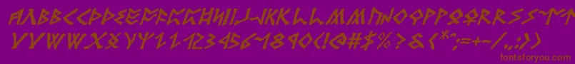 Rosicruciani-Schriftart – Braune Schriften auf violettem Hintergrund