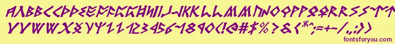 Rosicruciani Font – Purple Fonts on Yellow Background