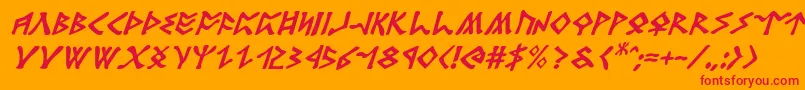 Rosicruciani Font – Red Fonts on Orange Background