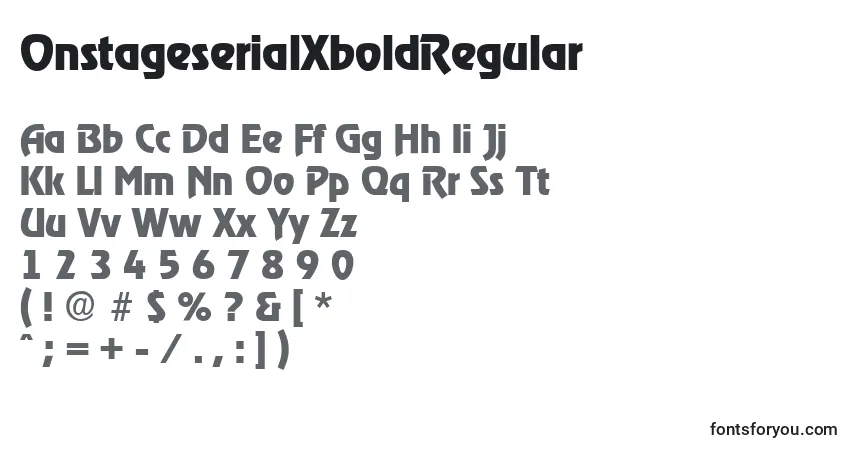 Schriftart OnstageserialXboldRegular – Alphabet, Zahlen, spezielle Symbole