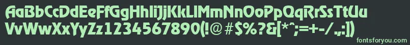 フォントOnstageserialXboldRegular – 黒い背景に緑の文字