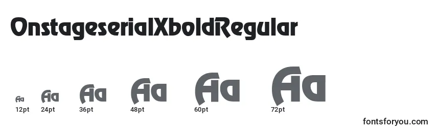 OnstageserialXboldRegular-fontin koot