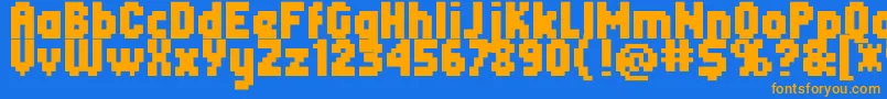 フォントHeader0867 – オレンジ色の文字が青い背景にあります。