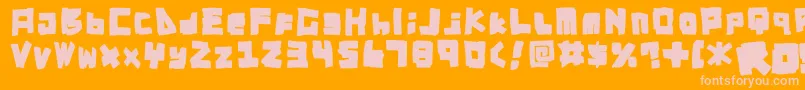 RtDiyTape Font – Pink Fonts on Orange Background