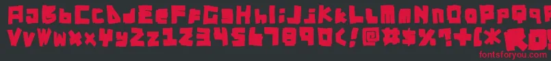 RtDiyTape Font – Red Fonts on Black Background