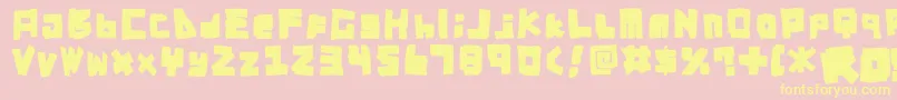 RtDiyTape Font – Yellow Fonts on Pink Background