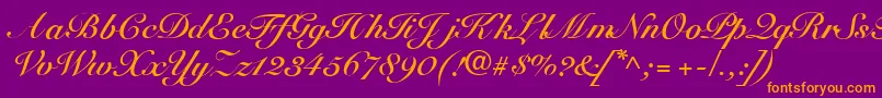 R791ScriptBold Font – Orange Fonts on Purple Background