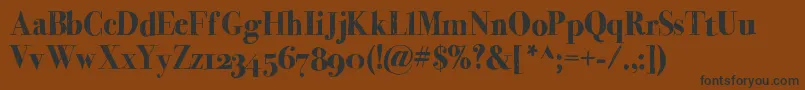 フォントMomsdiner – 黒い文字が茶色の背景にあります