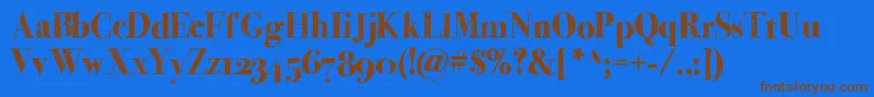 Momsdiner Font – Brown Fonts on Blue Background