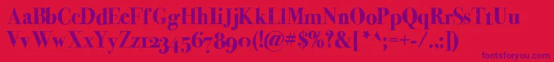 Шрифт Momsdiner – фиолетовые шрифты на красном фоне