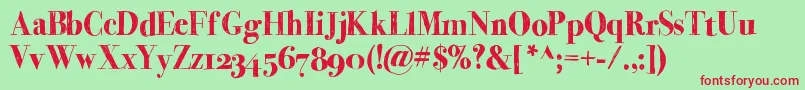 Momsdiner Font – Red Fonts on Green Background