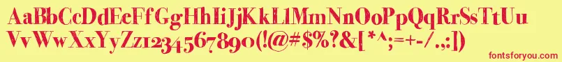Momsdiner Font – Red Fonts on Yellow Background