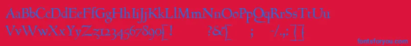 GoundyRegular Font – Blue Fonts on Red Background