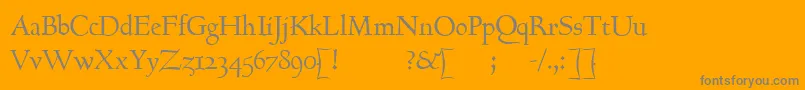 GoundyRegular-Schriftart – Graue Schriften auf orangefarbenem Hintergrund