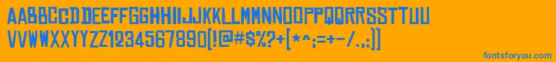Weitere Informationen zur ChineseRocksFree-Schriftart ChineseRocksFree-Schriftart – Blaue Schriften auf orangefarbenem Hintergrund