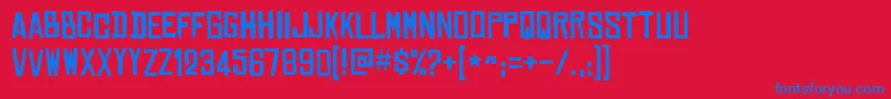 フォントChineseRocksFree – 赤い背景に青い文字