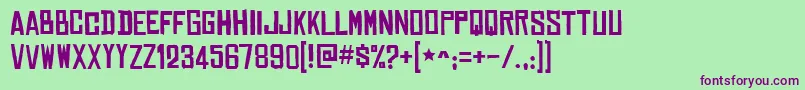 Czcionka ChineseRocksFree – fioletowe czcionki na zielonym tle