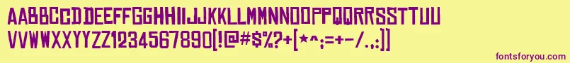 ChineseRocksFree Font – Purple Fonts on Yellow Background