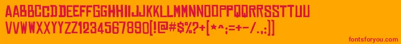 ChineseRocksFree Font – Red Fonts on Orange Background