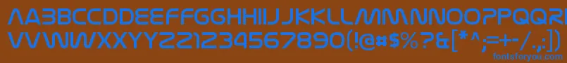 フォントNasalizationrgRegular – 茶色の背景に青い文字