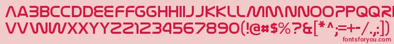 フォントNasalizationrgRegular – ピンクの背景に赤い文字