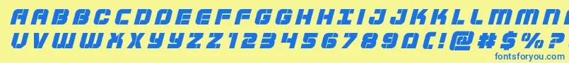 Supersubmarinetitleital Font – Blue Fonts on Yellow Background