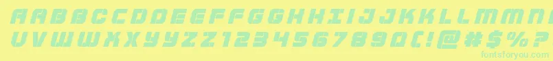 Supersubmarinetitleital Font – Green Fonts on Yellow Background