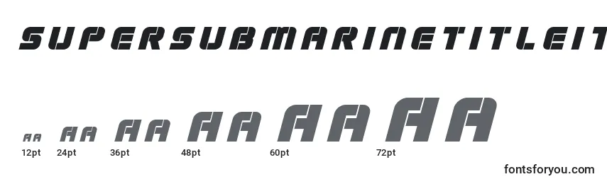 Размеры шрифта Supersubmarinetitleital