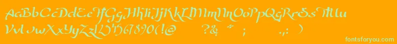 WizardOfTheMoon Font – Green Fonts on Orange Background