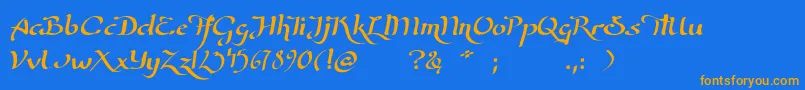 WizardOfTheMoon Font – Orange Fonts on Blue Background