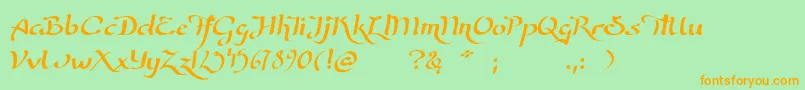 WizardOfTheMoon Font – Orange Fonts on Green Background