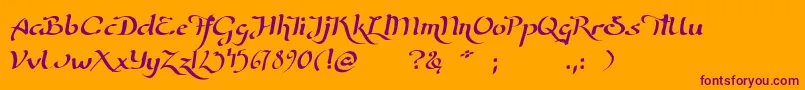 WizardOfTheMoon Font – Purple Fonts on Orange Background