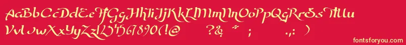 WizardOfTheMoon Font – Yellow Fonts on Red Background