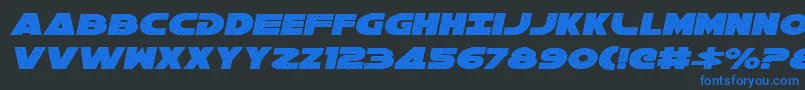 Fonte Galaxy1Italic – fontes azuis em um fundo preto