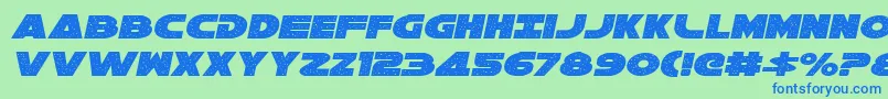 Шрифт Galaxy1Italic – синие шрифты на зелёном фоне