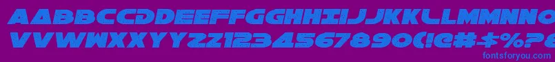 フォントGalaxy1Italic – 紫色の背景に青い文字