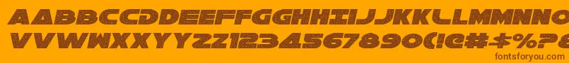 Galaxy1Italic-Schriftart – Braune Schriften auf orangefarbenem Hintergrund