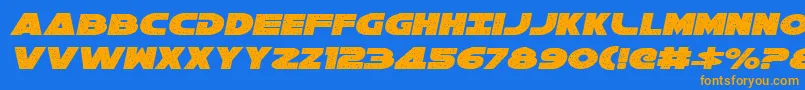 Galaxy1Italic Font – Orange Fonts on Blue Background