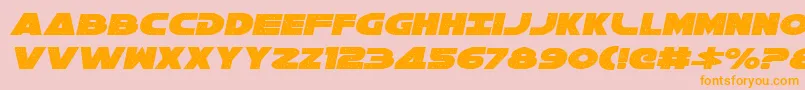 Galaxy1Italic-Schriftart – Orangefarbene Schriften auf rosa Hintergrund