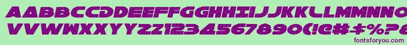 Galaxy1Italic-Schriftart – Violette Schriften auf grünem Hintergrund