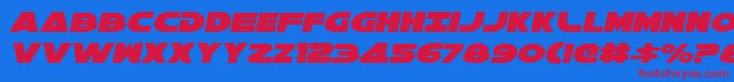 Police Galaxy1Italic – polices rouges sur fond bleu