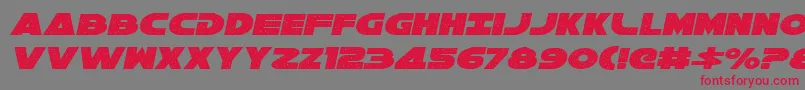 Fonte Galaxy1Italic – fontes vermelhas em um fundo cinza