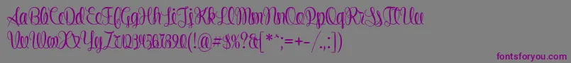 Stringlines Font – Purple Fonts on Gray Background