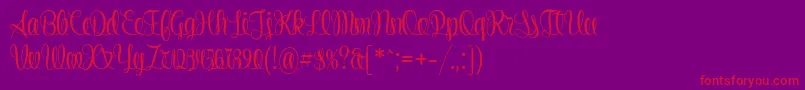 Stringlines Font – Red Fonts on Purple Background