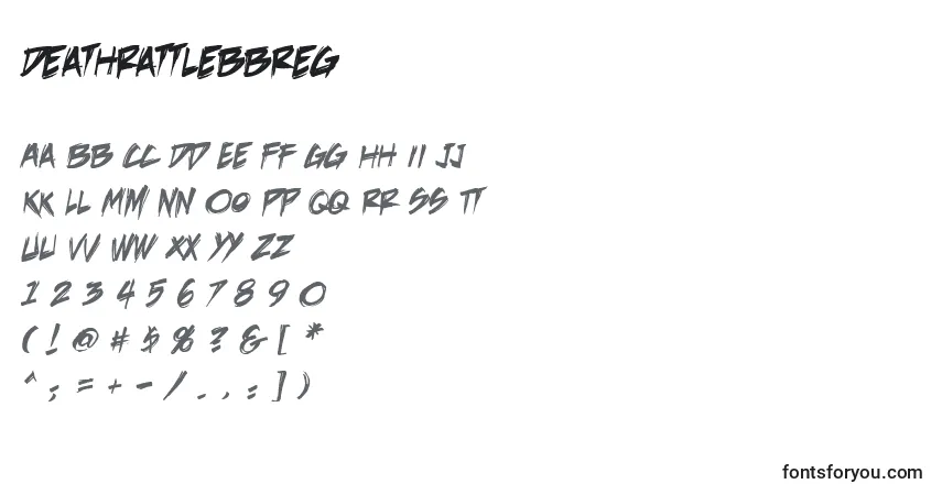 Шрифт DeathrattlebbReg – алфавит, цифры, специальные символы