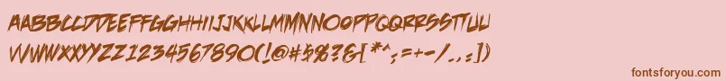 DeathrattlebbReg-fontti – ruskeat fontit vaaleanpunaisella taustalla