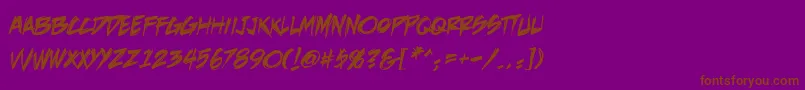 DeathrattlebbReg-Schriftart – Braune Schriften auf violettem Hintergrund