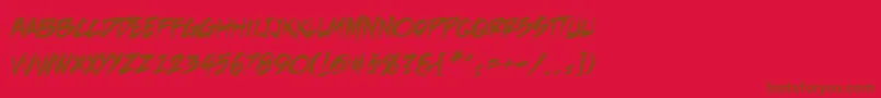 DeathrattlebbReg-fontti – ruskeat fontit punaisella taustalla