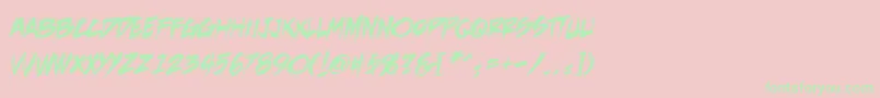 フォントDeathrattlebbReg – ピンクの背景に緑の文字