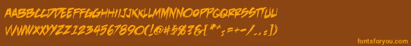 Шрифт DeathrattlebbReg – оранжевые шрифты на коричневом фоне